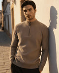 100% Cashmere Ribbed Half Zip - Bellovar