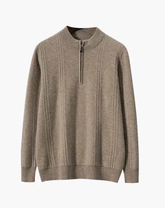 100% Cashmere Ribbed Half Zip - Bellovar