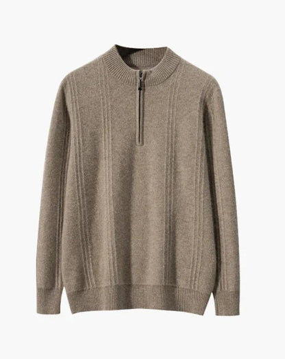 100% Cashmere Ribbed Half Zip - Bellovar