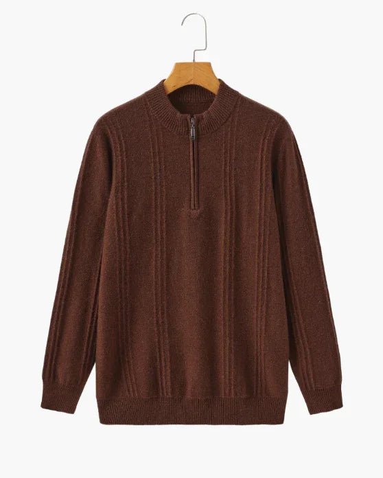100% Cashmere Ribbed Half Zip - Bellovar