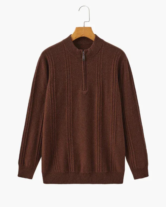 100% Cashmere Ribbed Half Zip - Bellovar