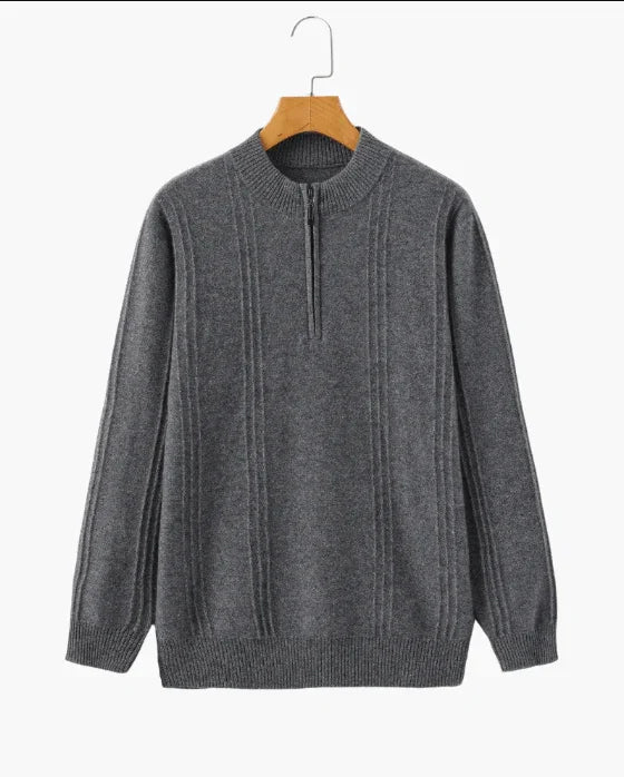 100% Cashmere Ribbed Half Zip - Bellovar