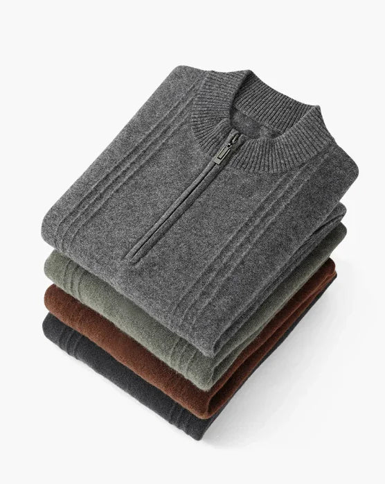 100% Cashmere Ribbed Half Zip - Bellovar